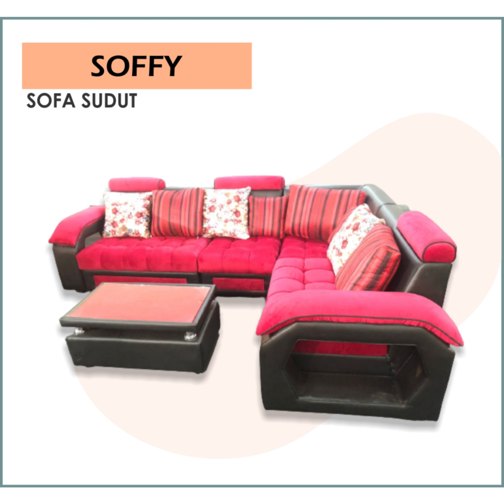SOFA SUDUT SOFFY  / SOFA SUDUT L MINIMALIS MURAH BERGARANSI