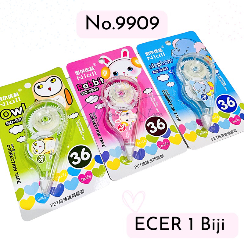 

Correction Tape Fancy ECER 1 Biji / Tip Ex Kertas Bear , Rabbit , Elephant / Cor Tape Lucu