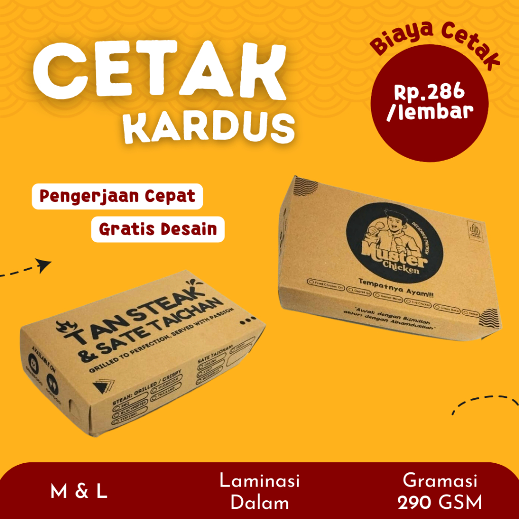 CUSTOM CETAK LUNCH BOX MEDIUM DAN LARGE | JASA SABLON KARDUS MAKANAN