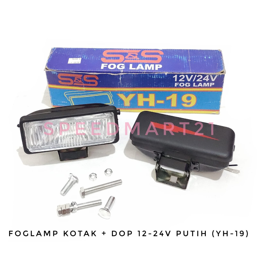 FOGLAMP / LAMPU KABUT + DOP 12-24V PUTIH (YH-19)