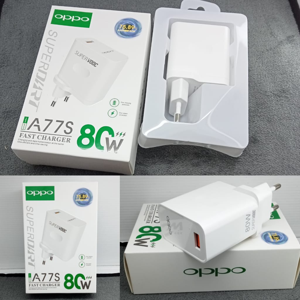 Batok Charger Oppo 80W SUPER VOOC Fast Charging Adapter