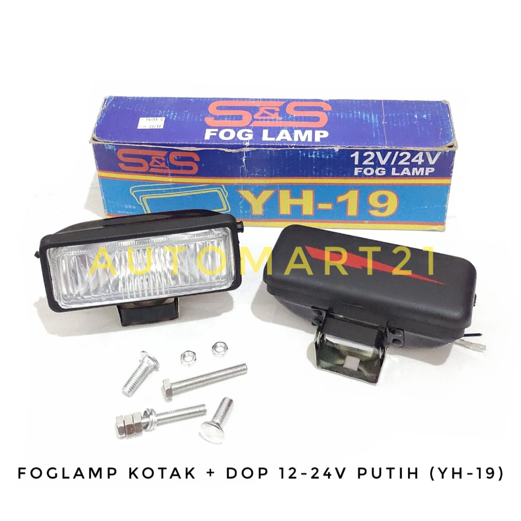 FOGLAMP/LAMPU KABUT + DOP 12-24V PUTIH (YH-19)