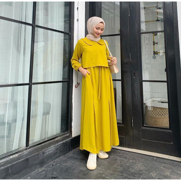 ZEEYA ZAYYRA NIAMI GAMIS CROP WANITA DEWASA CRINCLE AIRFLOW MODEL CROP KEKINIAN// DRESS POLOS SIMPEL ELEGAN TERBARU// BAJU GAMIS LEBARAN TERBARU 2023