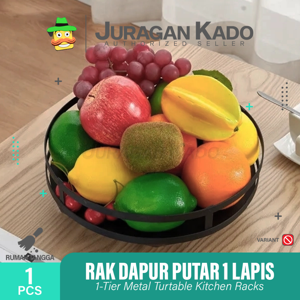 Rak Bumbu Dapur 1 Susun Rak Putar Steinless Bumbu Dapur Serbaguna Berputar 360 Derajat