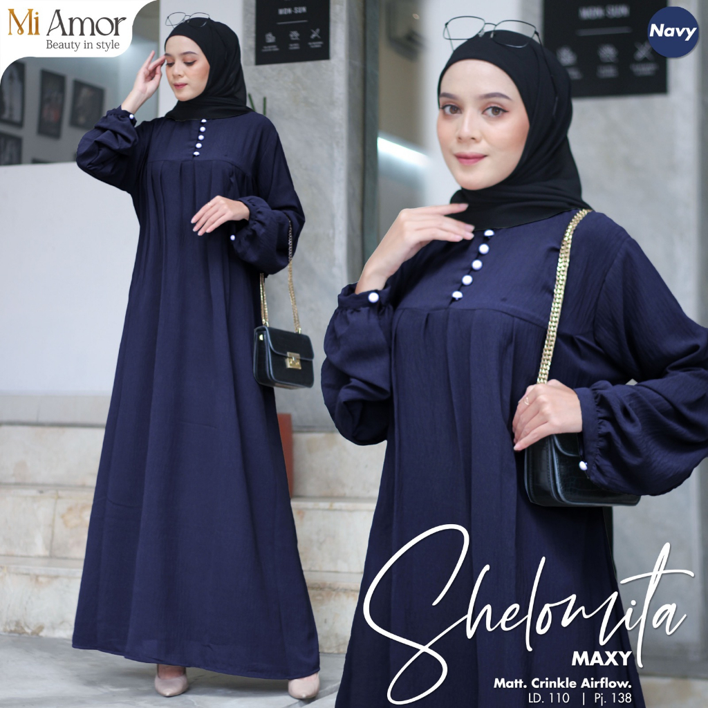 Shelomita Maxy Dress Gamis Muslim Original Produk By Mi Amor