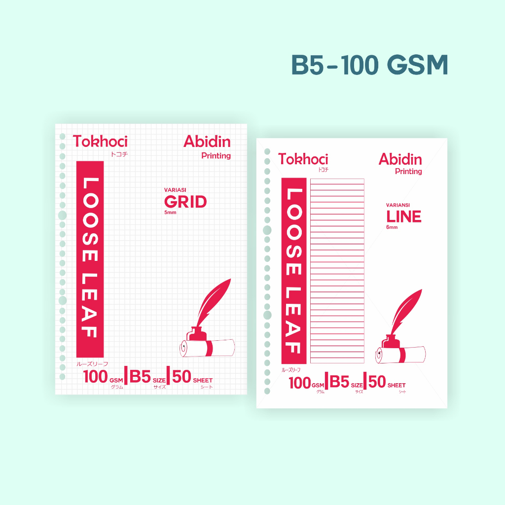 

Loose Leaf Isi Binder B5 100 gsm Grid/Dotted/Line/Polos (Premium) Free Kardus Min 5 Pcs