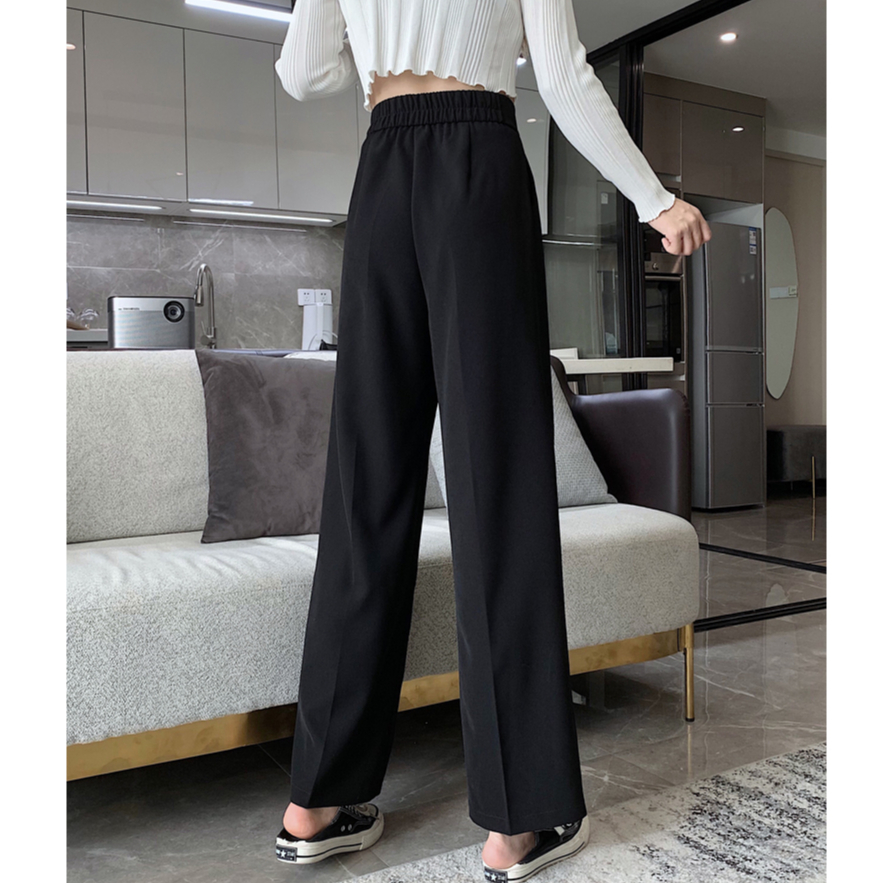 XIAOZHAINV Celana Kulot Casual Wanita Longgar Lurus Highwaist Pants Korean Style 8806