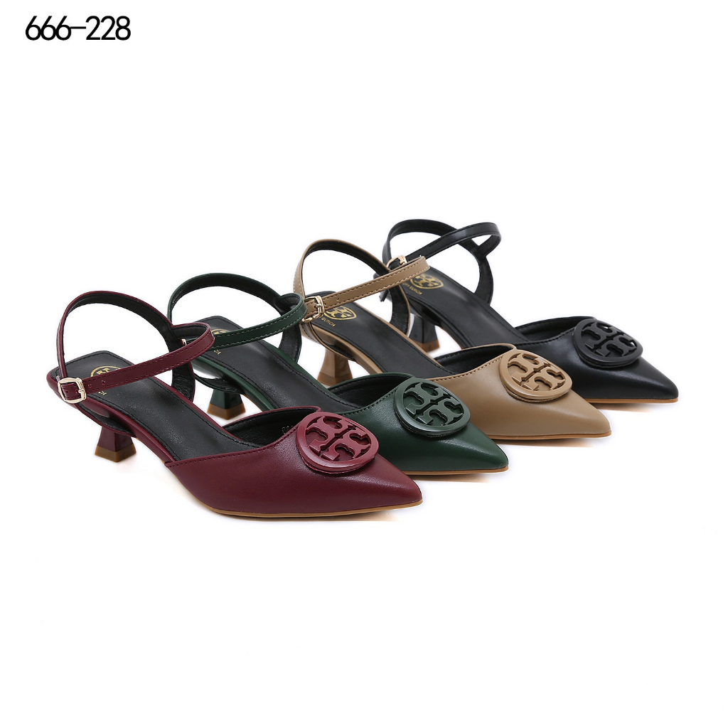 t 666-28 Leather Slingback Heel With Buckle