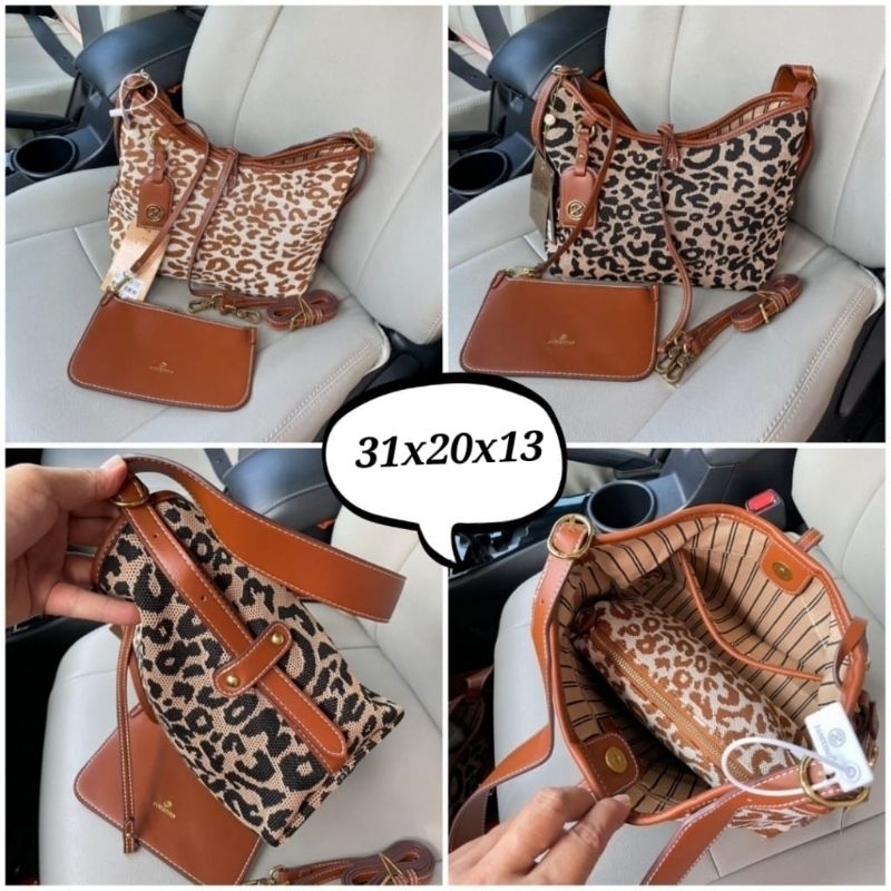 Tote bag fashion leopard import / tas tote import leopard uk 31x20x13