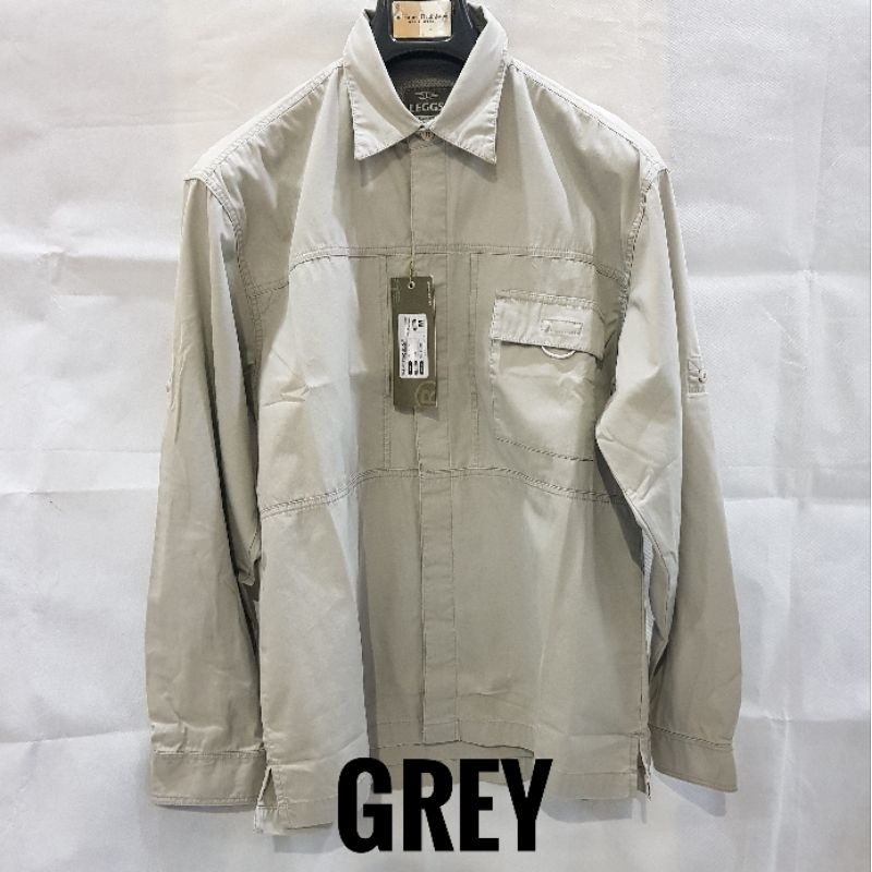 kemeja lengan panjang shirt LGS LEGGS ori polos khaki krem cokelat abu