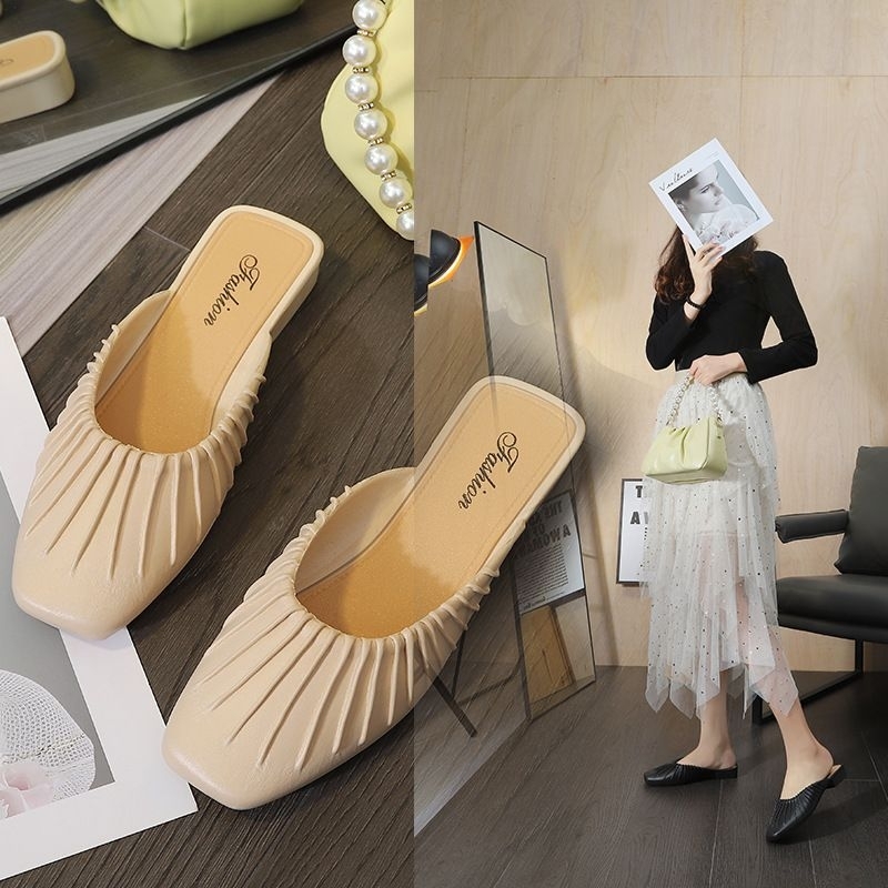 Sepatu Flat Shoes New Wanita Fashion Wrinkel Import High Quality
