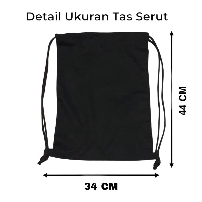 Tas Serut Fungsional / String Bag 34cm X 44cm / Tas Sekolah / Tas Serut Olahraga Futsal / Tas Buku / Tas Sepatu
