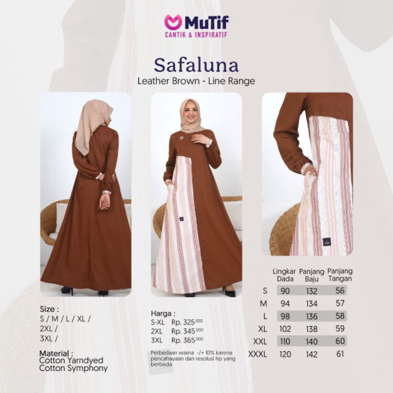 Couple Series Safal Safaluna Leather Brown GAMIS MUTIF SAFALUNA LEATHER BROWN LINE RANGE Koko Safal