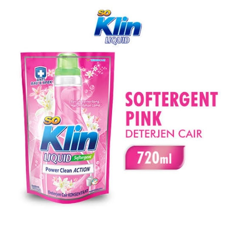So Klin Liquid Deterjen Cair Softergent Pink 720 ml