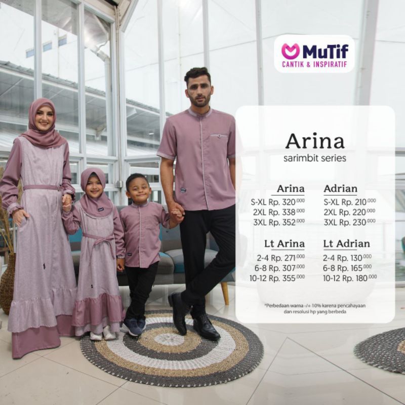 Sarimbit Mutif Arina Purple Gamis Arina Koko Adrian