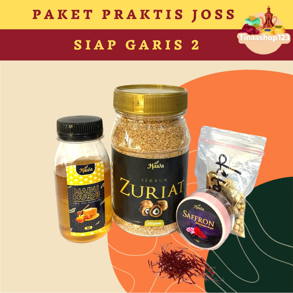 

PAKET PROMIL PRAKTIS JOSS/ serbuk zuriat madu , safffron , detox Tinaashop123