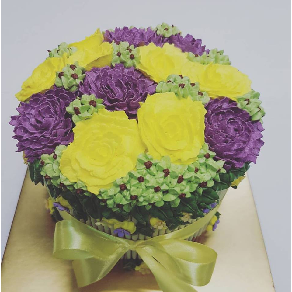 

Cake Flower Bouquet Purple And Yellow