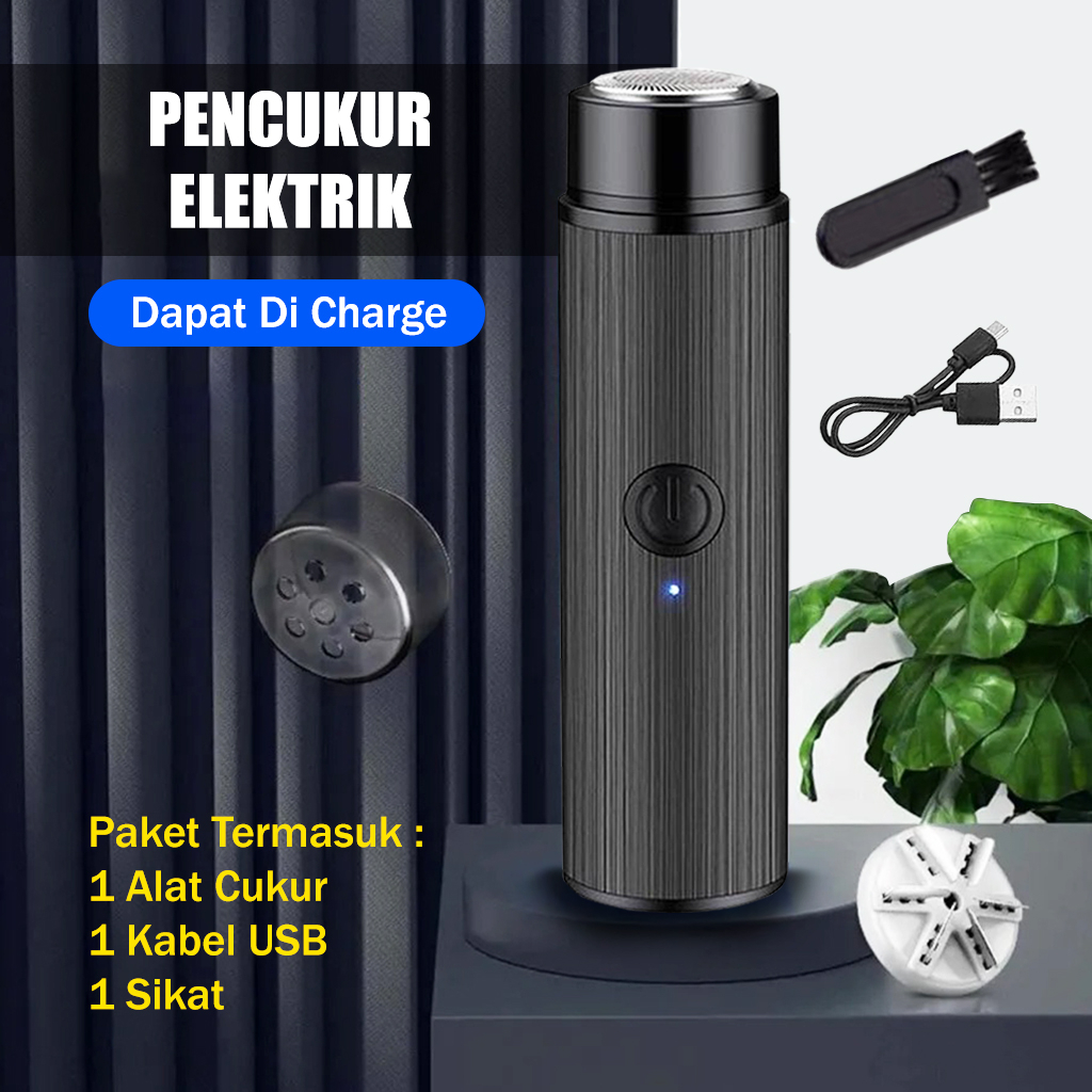 Alat Cukur Mini Jenggot Kumis Elektrik Portable Dapat Di Cas - Alat Cukur Jenggot / Kumis Elektrik Micro Usb Charge - Electric Mustache Beard Trimmer - Bentuk Tabung