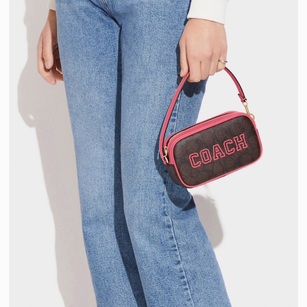 Coach Jamie Wristlet In Signature Canvas with Varsity Motif CB851