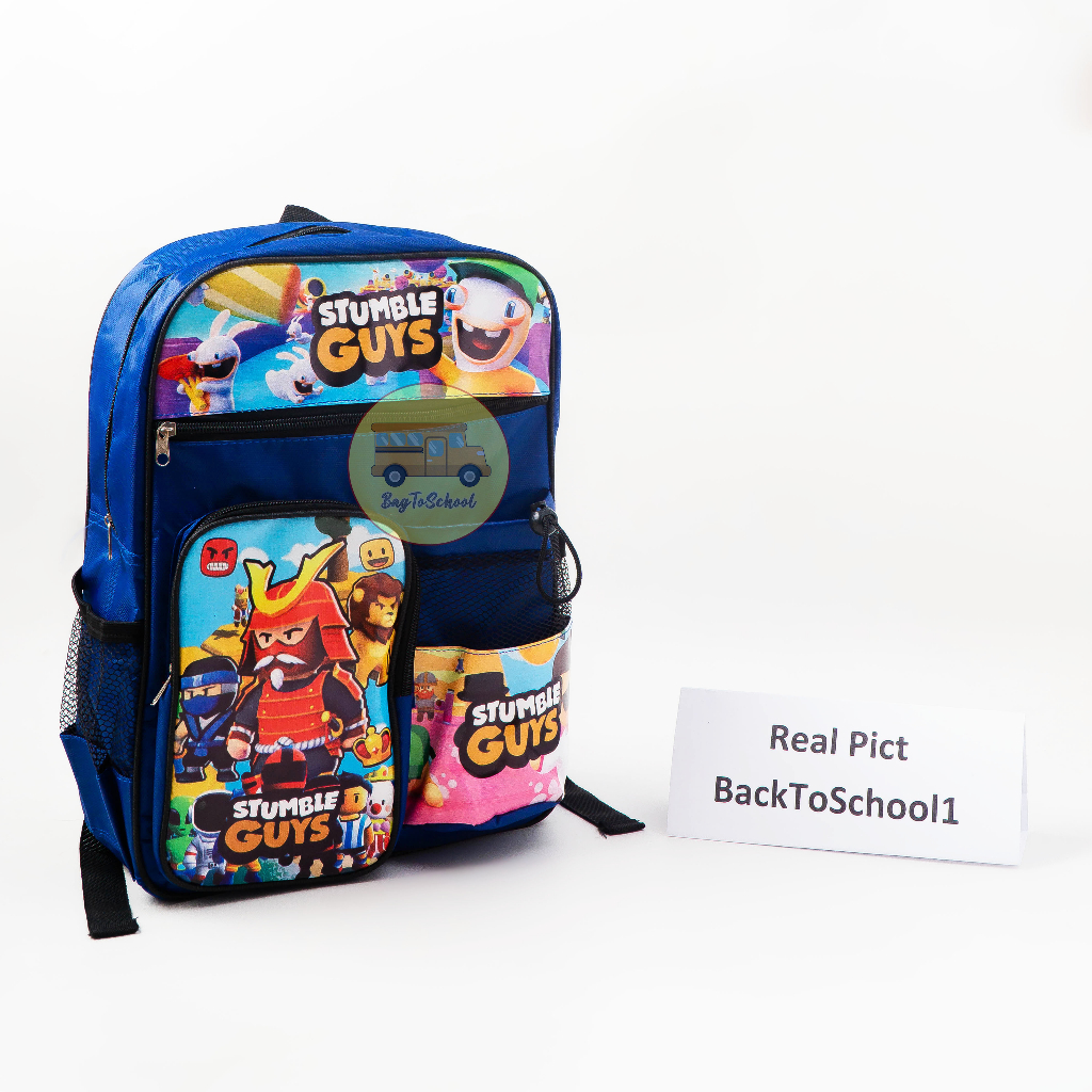 Tas Anak Ransel Fashion Sekolah Anak Laki laki PAUD TK SD Stumble Guy, Mechamato, Ejen ali, Spiderman dan Boboiboy