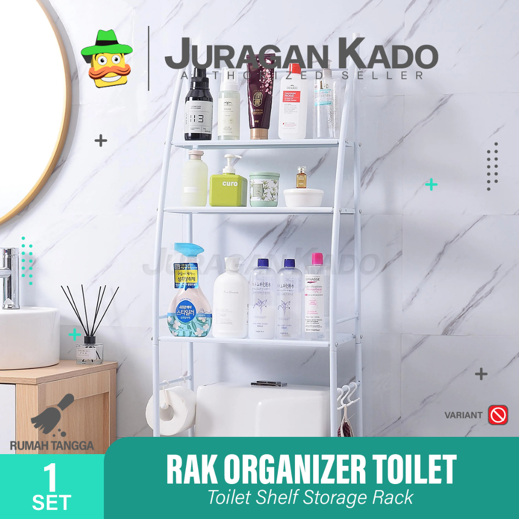 Rak Toilet Organizer Rak kamar mandi Rak Handuk Sabun Rak Kloset Organizer Storage Rak Serbaguna Anti Karat