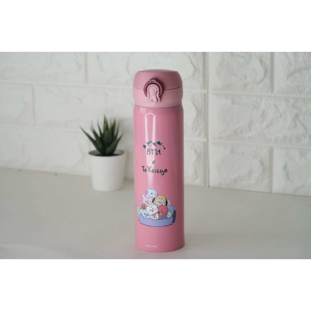 Botol minum stainless termos vacuum tumbler travel mug TM0308 Pink