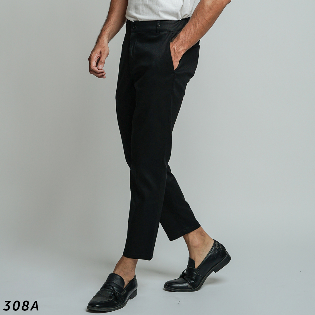 HSRM Celana Gallen Ankle Pants Black 308 A | Celana Chinos Ankle Pants Slimfit