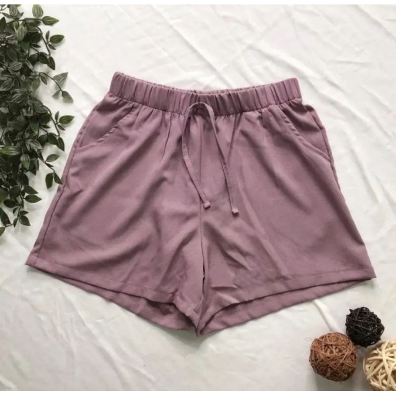 Ariana - Hotpants Wanita Jumbo Standar Home pants Celana Kulot Pendek Tali serut