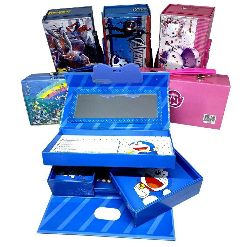 

MODEL BARU Pensil Karakter Hologram 3D Bertingkat / Kotak Pensil Susun / Tempat Alat Tulis Password BB-3031 CEWEK/COWOK