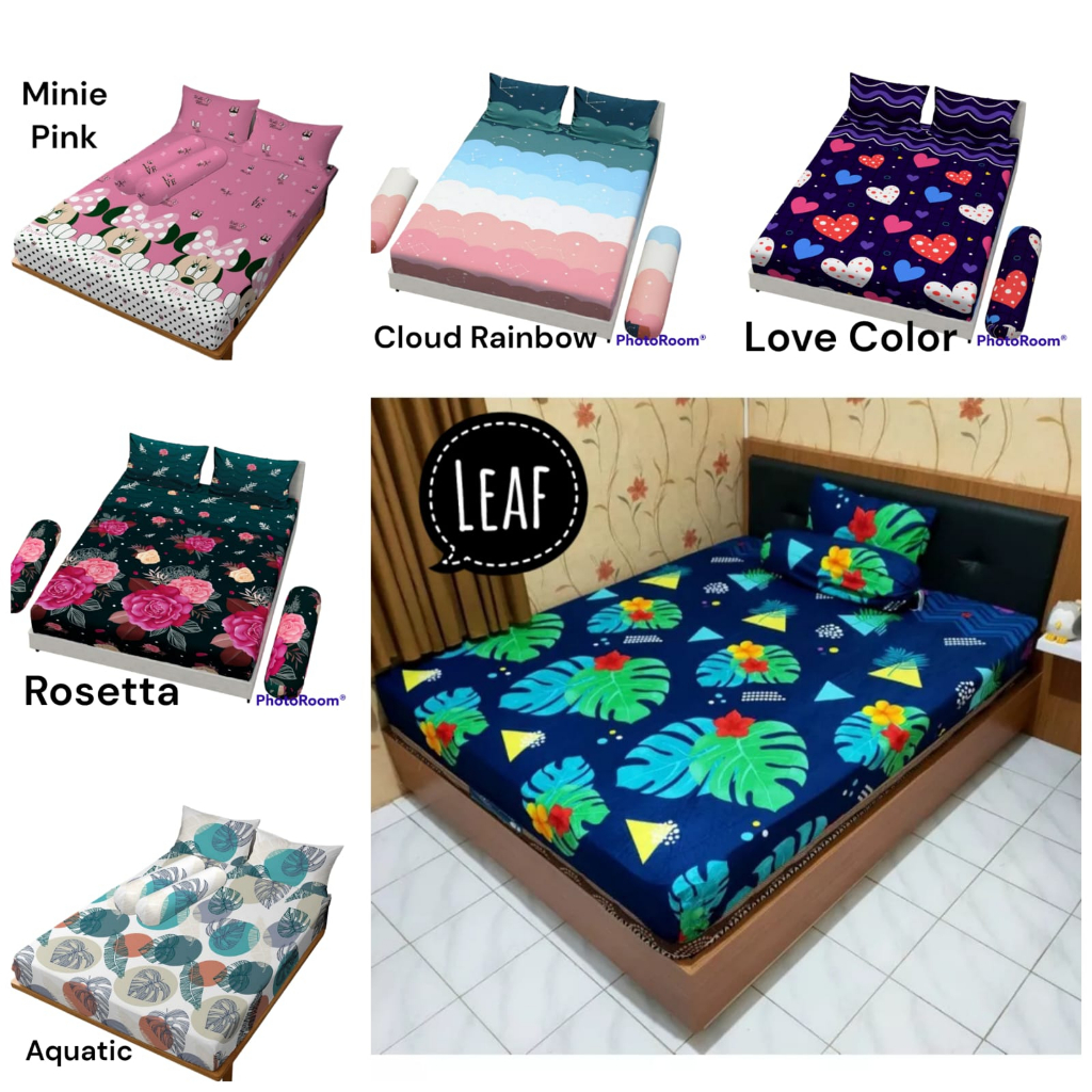 Sprei Homemade 180X200 Seprai Seprei Aesthetic Homemade Karakter Motif Katun 2 Sarban +2Sargul Seprai Adem Murah Kado Sprei