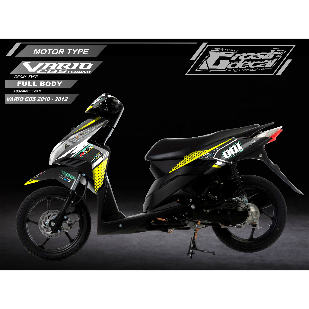 Decal Sticker Vario 110 Techno 2008 - 2013 Full Body Stiker Vario 110 Karbu 2008-  2013 Fullbody