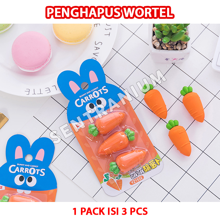 

Penghapus Pensil Bentuk Wortel Motif Unik Lucu - Carrot Eraser