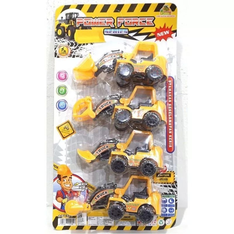 JOFESTORE88 X FerenHongXia MAINAN POWER FORCE SERIES 4 PCS MAINAN MOBIL KONTRUKSI ANAK OCT-6376