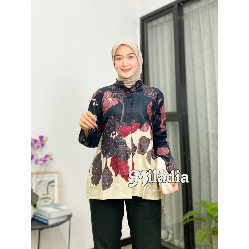 BAJU BATIK WANITA MODERN MONALISA GENES M,L,XL asli PEKALONGAN