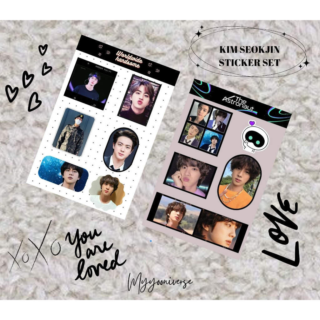 STICKER BTS BUNDLING JIN WORLD WIDE HANDSOME  - THE ASTRONAUT