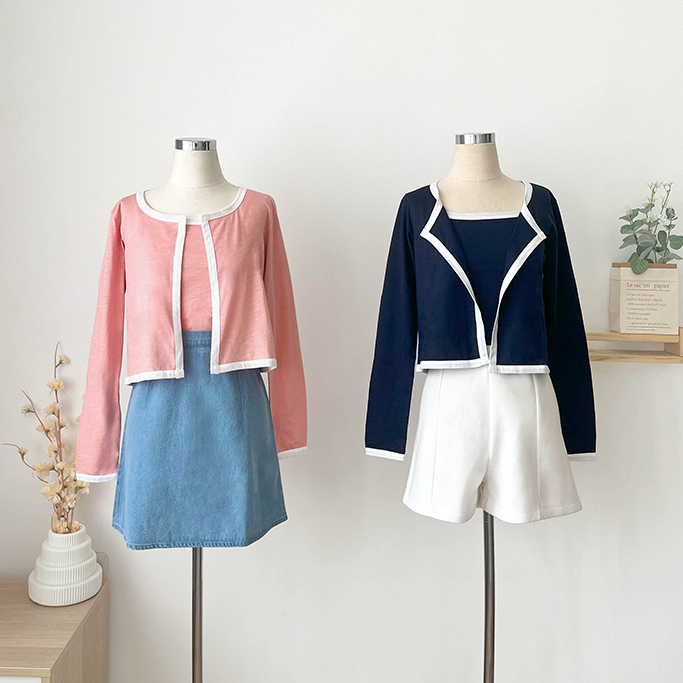 Kadaka T-0420 Tanktop Set with Cardigan Crop