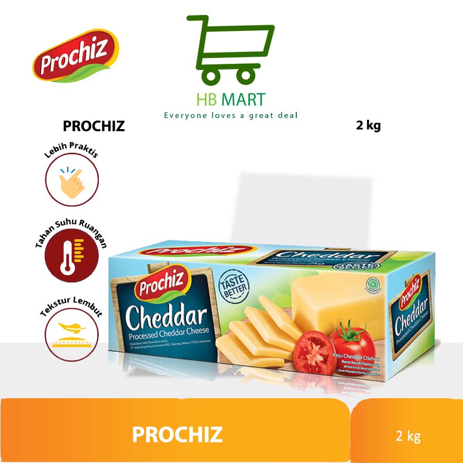 

Keju PROCHIZ Cheddar 2 kg - Single