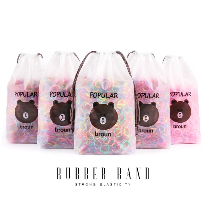 2000Pc Karet Jepang Ikat Rambut Anak Perempuan dengan Pouch CBKS LC