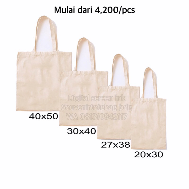 Tas blacu plus print warna potrait. tote bag blacu print warna / goodiebag tas blacu