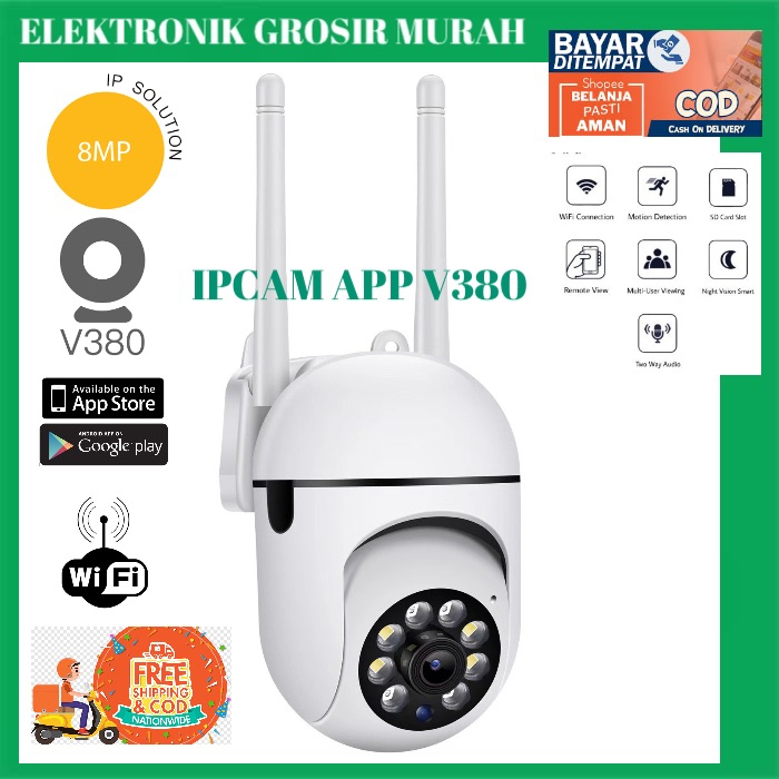 IP CAMERA CCTV APP V380 (banyak fitur) OUTDOOR WIRELESS 1080P FULL HD.