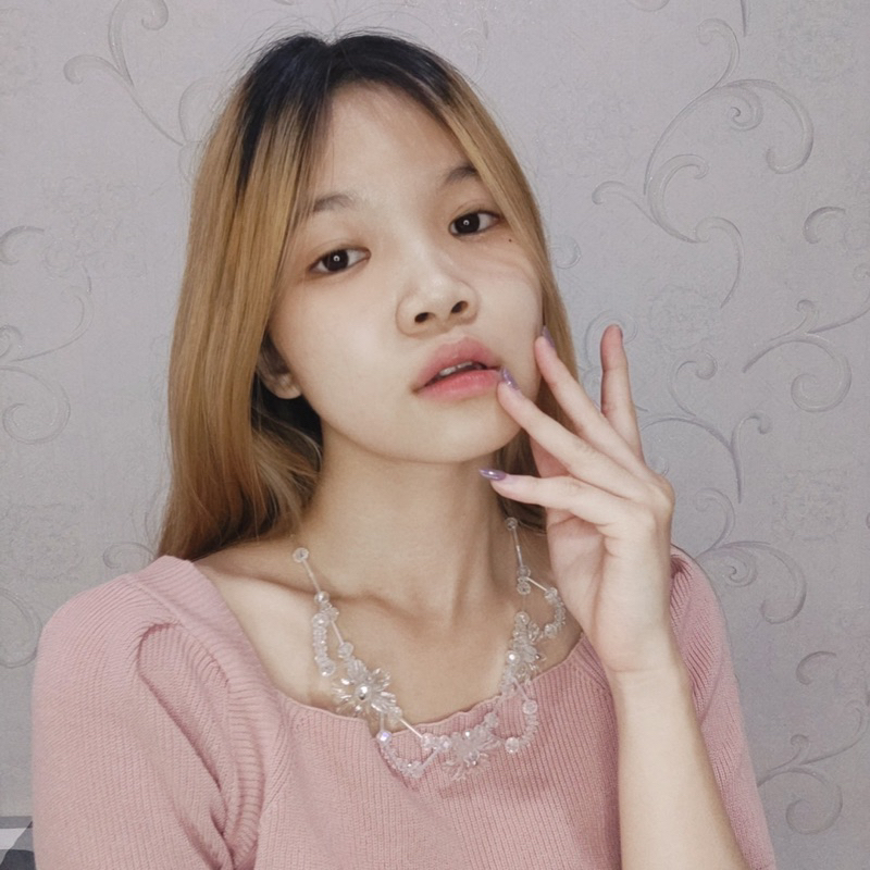 Elaine Crystal Clear Flowery Necklace  Kalung Bunga Kristal Hijab Bening Kalung Panjang