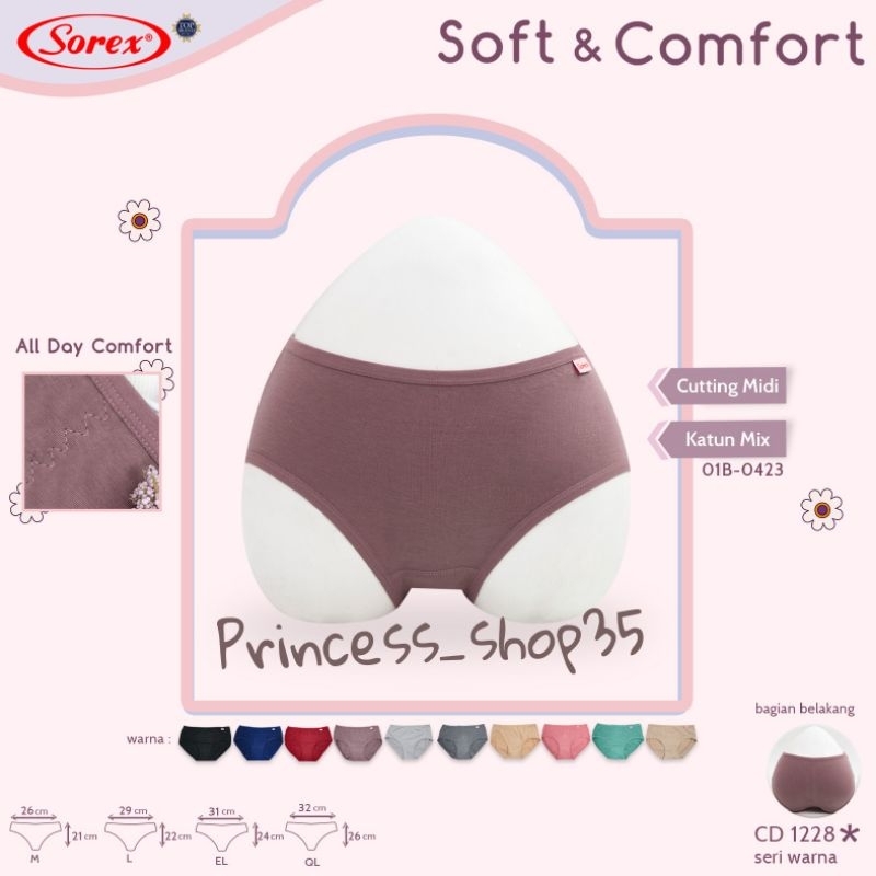Celana Dalam Wanita Sorex 1228 Cd Wanita Sorex Katun 1228 Cutting Maxi