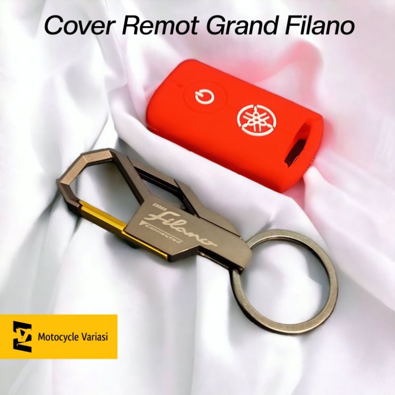 Cover Remot Grand Filano + Gantungan Kunci Logo Grand Filano Bahan Stainless