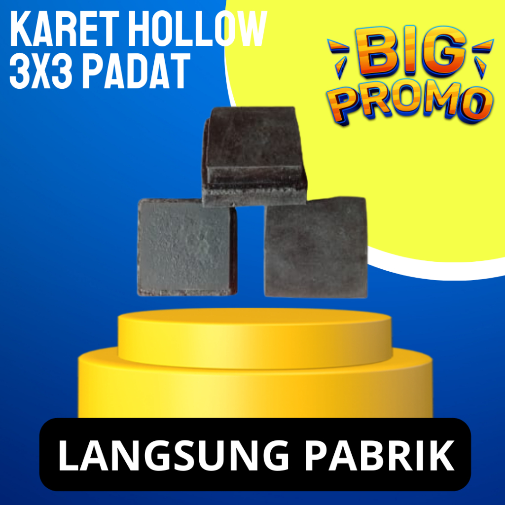 Karet hollow padat 3x3 karet alas penutup kaki besi meja dan kursi karet holo kaki kursi meja