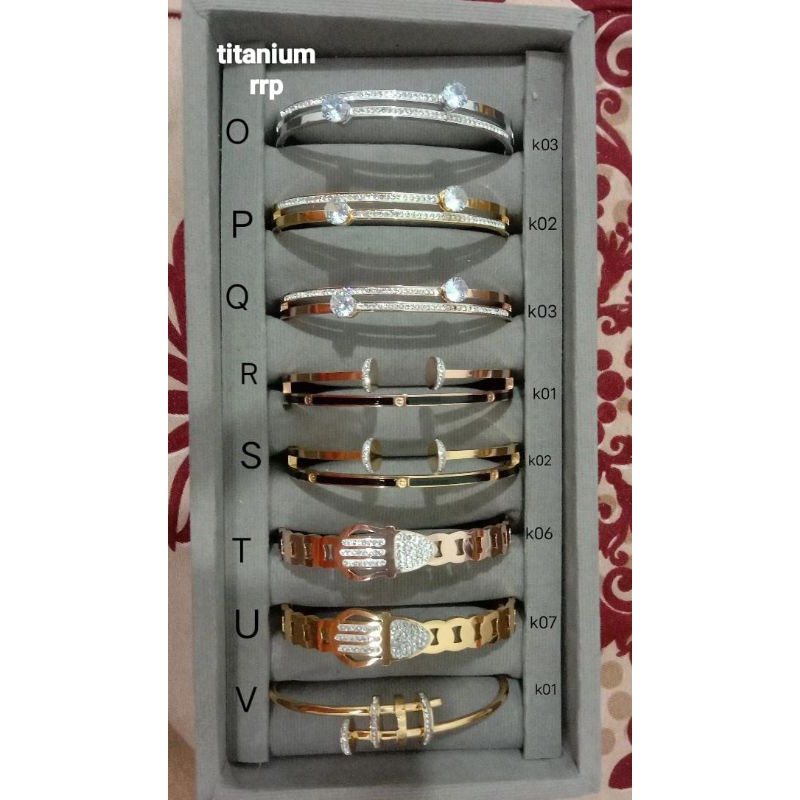 Gelang titanium cantik 22jenis bisa dipakai mandi tidak luntur