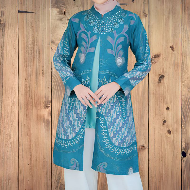 tunik batik laras toska soft bolero original arta batik super - seragam batik kantor - baju batik wa