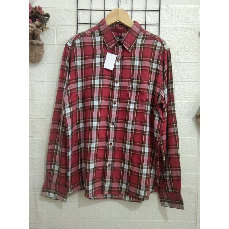 kemeja kotak flanel unisex by SPAO