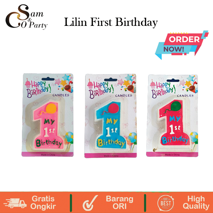 Lilin Ulang Tahun / Lilin Angka Ulang Tahun / Lilin Angka 1 / Lilin Ulang Tahun Motif