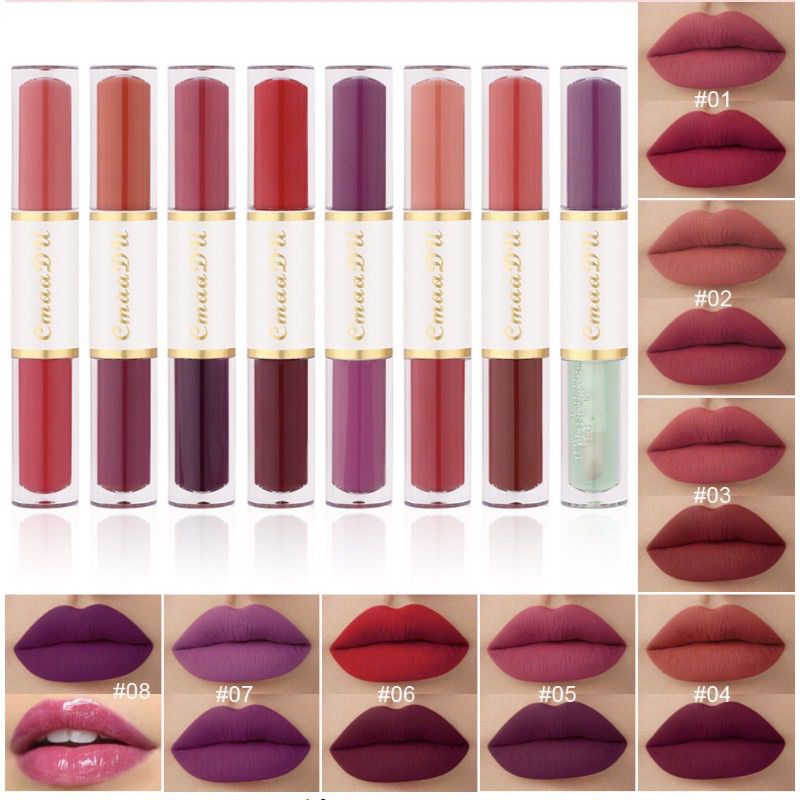 CMAADU BPOM 2 in 1 Double Lipstik Matte Liquid Lipstick Waterproof Long Lasting