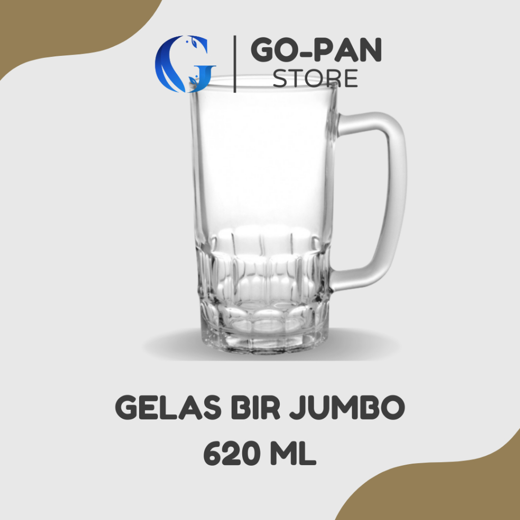 Gelas Kopi Jumbo 600 ml Kaca Tebal Kedaung / Gelas Es teh Besar / Cangkir Mug Unik Model Ala Cafe